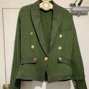 EAC MADE IN FRANCE KNITTED WOOL BELTED JACKETS SIZE M